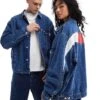 Tommy Jeans Aiden Unisex Denim Trucker Jacket In Mid Wash For Unisex Denim Medium -Tommy Hilfiger Store 206379895 1 denimmedium