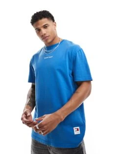 Tommy Jeans Small Logo T-shirt In Cobalt Blue For Men Coastal Cobalt -Tommy Hilfiger Store 206379917 1 coastalcobalt 1