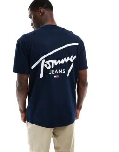 Tommy Jeans Signature Logo Back Print T-shirt In Navy For Men Dark Night Navy -Tommy Hilfiger Store 206379934 1 darknightnavy 1