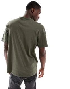 Tommy Jeans Linear Logo T-shirt In Khaki Green For Men Fatigue Green -Tommy Hilfiger Store 206379956 4