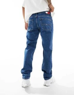 Tommy Jeans Ryan Regular Straight Jeans In Mid Wash With Flag Detail For Men Denim Medium -Tommy Hilfiger Store 206379987 3