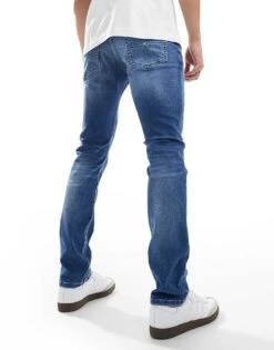 Tommy Jeans Scanton Slim Ripped Jeans In Mid Wash For Men Denim Medium -Tommy Hilfiger Store 206380013 4