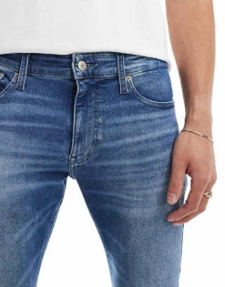 Tommy Jeans Scanton Slim Ripped Jeans In Mid Wash For Men Denim Medium -Tommy Hilfiger Store 206380013 5