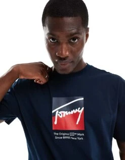 Tommy Jeans Dna Box Logo T-shirt In Navy For Men -Tommy Hilfiger Store 206380077 1 navy 1