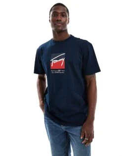 Tommy Jeans Dna Box Logo T-shirt In Navy For Men -Tommy Hilfiger Store 206380077 4