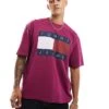 Tommy Jeans Large Flag Logo T-shirt In Fuchsia Purple For Men Valley Grape -Tommy Hilfiger Store 206380139 1 valleygrape