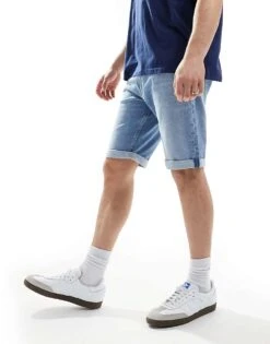 Tommy Jeans Ronnie Denim Shorts In Light Wash For Men Denim Light -Tommy Hilfiger Store 206380155 4