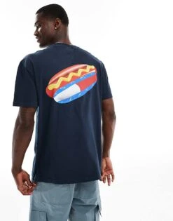 Tommy Jeans Hot Dog Back Print Graphic T-shirt In Navy For Men -Tommy Hilfiger Store 206380189 4