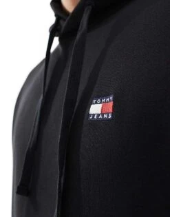Tommy Jeans Badge Logo Hoodie In Black For Men -Tommy Hilfiger Store 206380240 3
