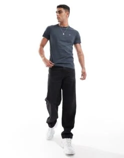 Tommy Jeans 2 Pack Slim Logo T-shirts In Grey And Navy For Men New Charcoal -Tommy Hilfiger Store 206380259 3