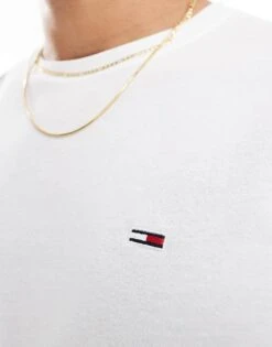 Tommy Jeans 2 Pack Slim Logo T-shirts In White And Beige For Men Newsprint / White -Tommy Hilfiger Store 206380280 3