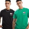 Tommy Jeans 2 Pack Large Flag Logo T-shirts In Green And Black For Men -Tommy Hilfiger Store 206380296 1 green