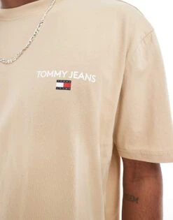 Tommy Jeans Classic Linear Back Print T-shirt In Beige For Men Gentle Gold -Tommy Hilfiger Store 206380327 3