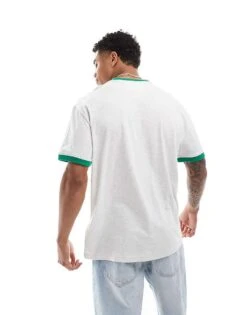 Tommy Jeans Linear Logo Ringer T-shirt In White For Men Ancient White -Tommy Hilfiger Store 206380375 3