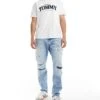 Tommy Jeans Isaac Tapered Distressed Jeans In Light Wash For Men Denim Light -Tommy Hilfiger Store 206380392 1 denimlight