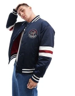 Tommy Jeans Varsity Explorer Bomber Jacket In Navy For Men -Tommy Hilfiger Store 206380429 4