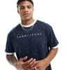 Tommy Jeans Linear Logo Ringer T-shirt In Navy For Men -Tommy Hilfiger Store 206380484 1 navy