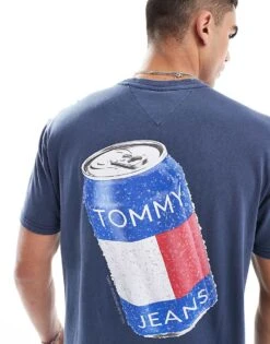 Tommy Jeans Can Back Print Graphic T-shirt In Navy For Men -Tommy Hilfiger Store 206380510 3
