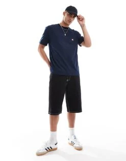 Tommy Jeans Badge Logo Pocket T-shirt In Navy For Men -Tommy Hilfiger Store 206380543 3