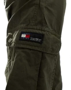 Tommy Jeans Ethan Cargo Pants In Dark Khaki For Men Fatigue Green -Tommy Hilfiger Store 206380581 3