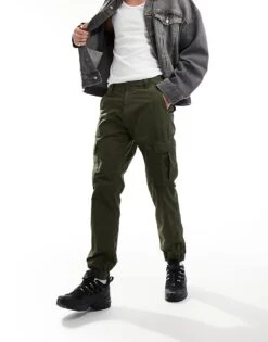Tommy Jeans Ethan Cargo Pants In Dark Khaki For Men Fatigue Green -Tommy Hilfiger Store 206380581 4