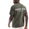 Tommy Jeans Classic Linear Back Print T-shirt In Green For Men Fatigue Green -Tommy Hilfiger Store 206380630 1 fatiguegreen