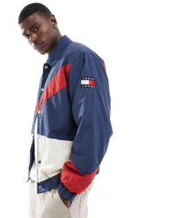 Tommy Jeans Game Day Coach Jacket In Colorblock Navy For Men Dark Ink -Tommy Hilfiger Store 206858708 1 darkink 1