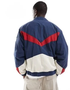 Tommy Jeans Game Day Coach Jacket In Colorblock Navy For Men Dark Ink -Tommy Hilfiger Store 206858708 4