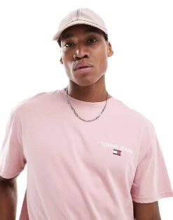 Tommy Jeans Classic Linear Back Print T-shirt In Pink For Men -Tommy Hilfiger Store 206858709 4