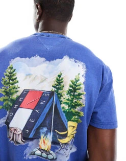 Tommy Jeans Camping Graphic Back Print T-shirt In Blue For Men Bright Blue -Tommy Hilfiger Store 206858724 3