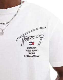 Tommy Jeans City Signature Back Print T-shirt In White For Men -Tommy Hilfiger Store 206858761 3