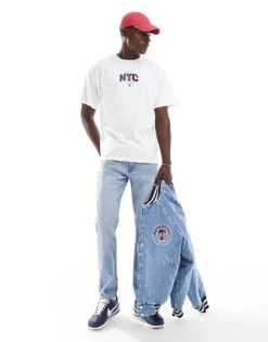 Tommy Jeans Game Day Oversized T-shirt In White For Men Ecru -Tommy Hilfiger Store 206858801 4