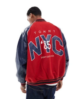 Tommy Jeans Game Day Varsity Jacket In Red And Blue For Men Arizona Red -Tommy Hilfiger Store 206858802 3