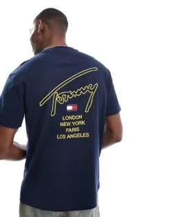 Tommy Jeans City Signature Back Print T-shirt In Navy For Men Dark Night Navy -Tommy Hilfiger Store 206858815 2