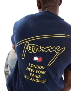 Tommy Jeans City Signature Back Print T-shirt In Navy For Men Dark Night Navy -Tommy Hilfiger Store 206858815 3