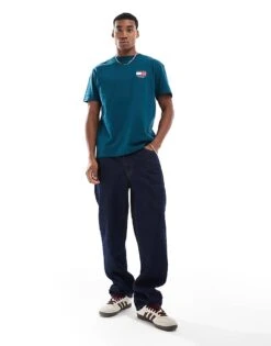 Tommy Jeans Flag Logo Back Print T-shirt In Green For Men Deep Seawater -Tommy Hilfiger Store 206858843 4