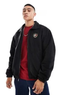 Tommy Jeans Crest Teddy Reversible Jacket In Black For Men -Tommy Hilfiger Store 206858848 3