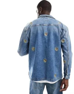 Tommy Jeans Crest Denim Overshirt In Mid Blue For Men Denim Medium -Tommy Hilfiger Store 206858850 3