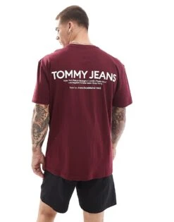 Tommy Jeans Classic Linear Back Print T-shirt In Plum For Men Deep Rouge -Tommy Hilfiger Store 206858859 4