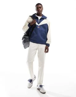 Tommy Jeans Game Day Pullover Jacket In Navy For Men Dark Ink