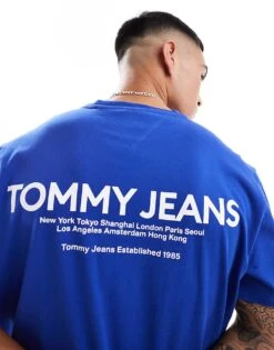 Tommy Jeans Classic Linear Back Print T-shirt In Blue For Men Bright Blue -Tommy Hilfiger Store 206858898 1 brightblue 1