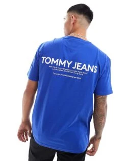 Tommy Jeans Classic Linear Back Print T-shirt In Blue For Men Bright Blue -Tommy Hilfiger Store 206858898 4