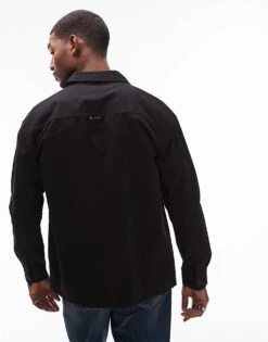 Tommy Jeans Essential Flag Overshirt In Black For Men -Tommy Hilfiger Store 206858903 3