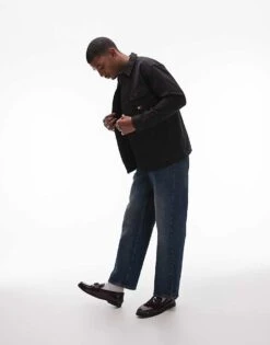 Tommy Jeans Essential Flag Overshirt In Black For Men -Tommy Hilfiger Store 206858903 4