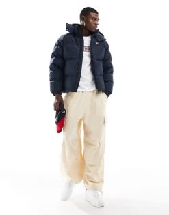 Tommy Jeans Alaska Puffer Jacket With Back Flag Graphic In Navy For Men Dark Night Navy -Tommy Hilfiger Store 206858922 3