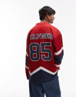 Tommy Jeans Game Day Hockey Jersey In Red For Men Arizona Red -Tommy Hilfiger Store 206858979 1 arizonared 1
