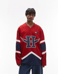 Tommy Jeans Game Day Hockey Jersey In Red For Men Arizona Red -Tommy Hilfiger Store 206858979 4
