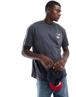 Tommy Jeans Compass Graphic T-shirt In Charcoal Grey For Men New Charcoal -Tommy Hilfiger Store 206859006 3