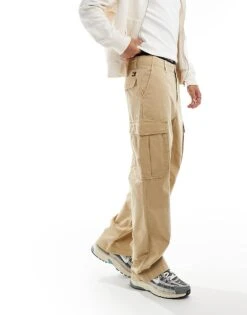 Tommy Jeans Aiden Ripstop Cargo Trousers In Beige For Men Gentle Gold