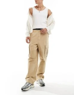 Tommy Jeans Aiden Ripstop Cargo Trousers In Beige For Men Gentle Gold -Tommy Hilfiger Store 206859008 3